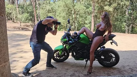 Lapaisita Oficial Photoshoot on a Motorcycle Ends in Wild Sex with the Photographer